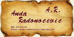 Anda Radonoćević vizit kartica